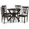 Baxton Studio Wanda Modern and Contemporary Transitional Dark Brown Finished Wood 5-Piece Dining Set 177-11381-10902-Zoro - alternate 1